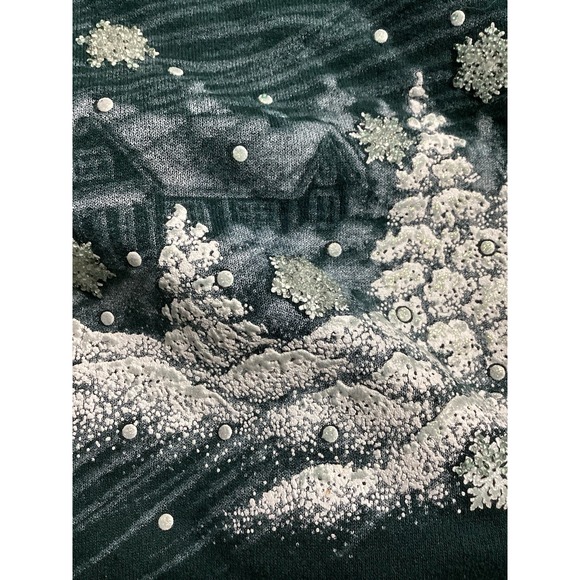 Vintage Morning Sun Sweater Womens Winter 1xl Embroidered Collar 90s Christmas - Picture 9 of 9